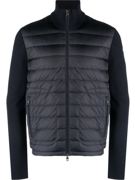 Geaca de iarna Moncler albastra din poliamida si acrilic