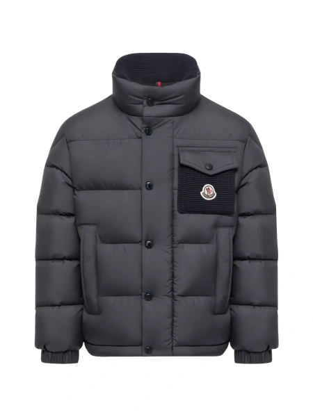 Geaca de iarna Moncler albastra din polyester
