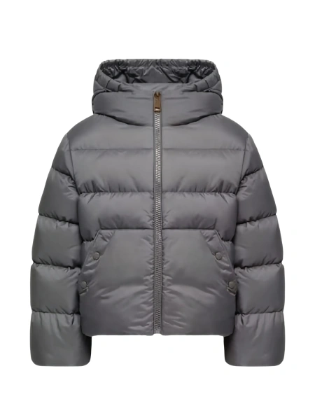 Geaca de iarna Moncler gri din polyester