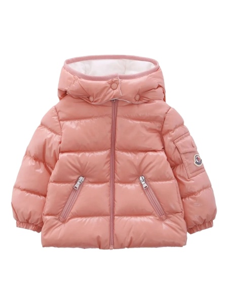 Geaca de iarna Moncler roz din poliamida