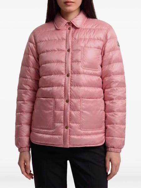 Geaca de iarna Moncler roz din poliamida