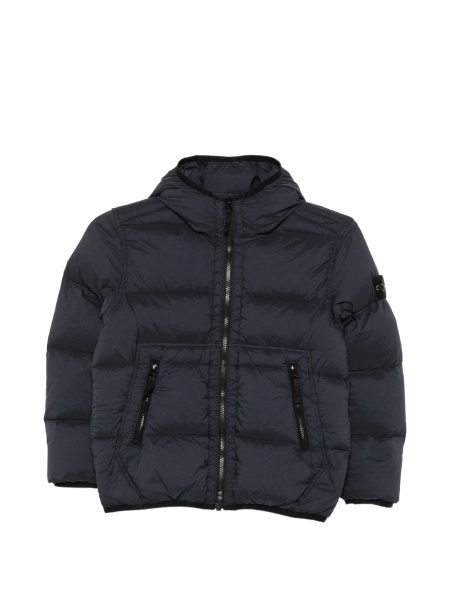 Geaca de iarna Stone Island albastra din spandex/elastan si poliamida