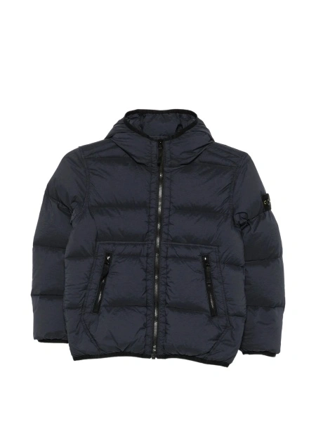 Geaca de iarna Stone Island albastra din spandex/elastan si poliamida