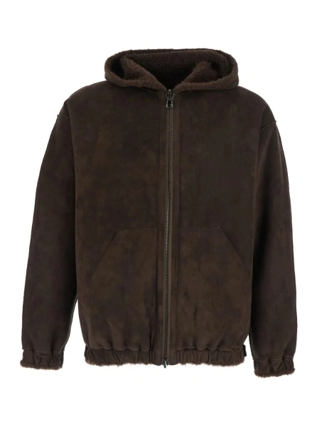Geaca de piele VALENTINI 1972 maro din piele si shearling