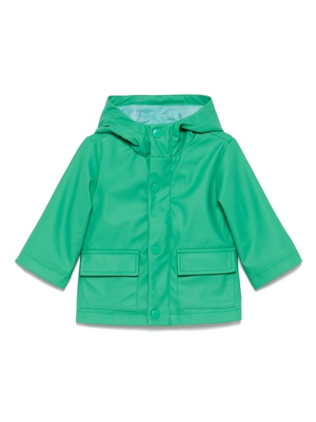 Geaca de ploaie Stella McCartney verde din poliester reciclat