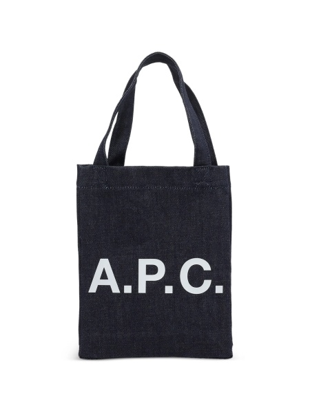 Geanta de mana A.P.C. albastra din bumbac