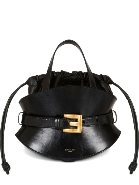 Geanta de mana Balmain neagra din piele