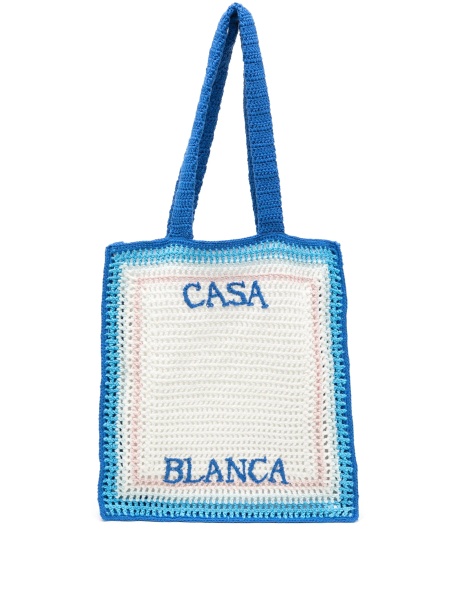 Geanta de mana Casablanca albastra din bumbac