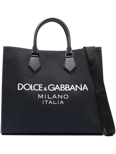 Geanta de mana Dolce & Gabbana albastra din poliamida si acrilic