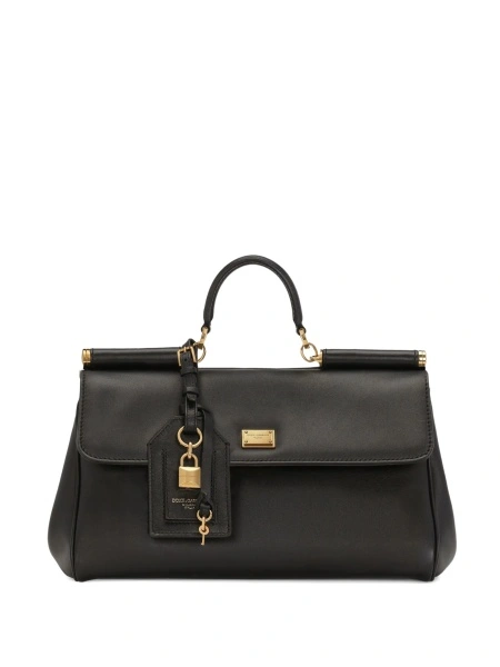 Geanta de mana Dolce & Gabbana neagra din pvc si piele