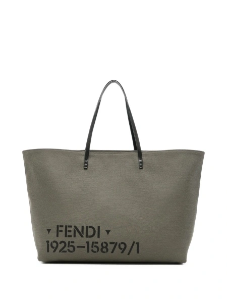 Geanta de mana Fendi gri din bumbac si polyester