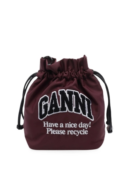 Geanta de mana Ganni maro din nylon
