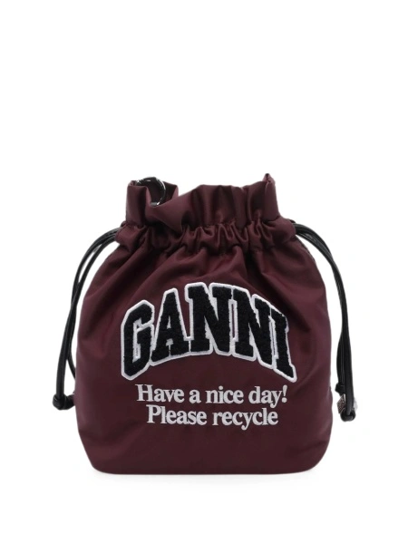 Geanta de mana Ganni maro din nylon