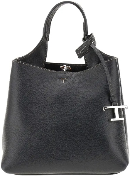 Geanta de mana Grained leather mini shopping bag