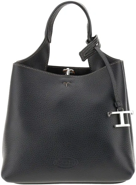 Geanta de mana Grained leather mini shopping bag