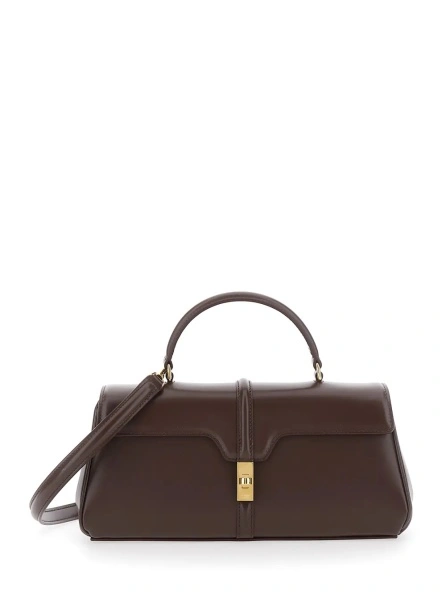 Geanta de mana Handbag '16 EAST WEST' with Brown Leather Details