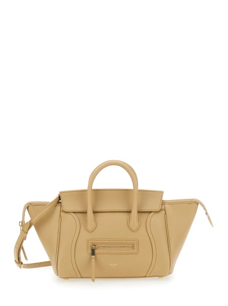 Geanta de mana Handbag 'Small Luggage' in Beige Leather for Women