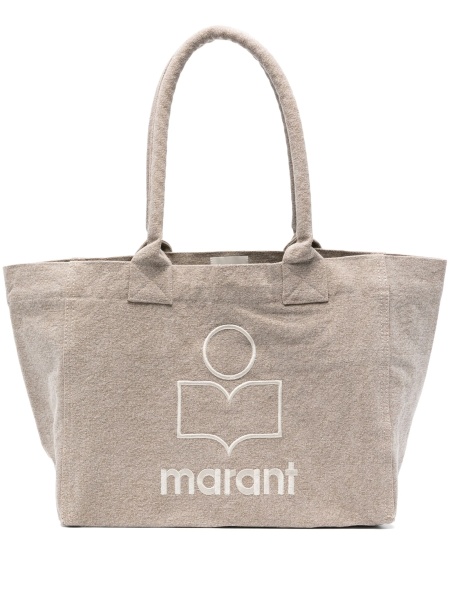 Geanta de mana Isabel Marant neutra din bumbac organic