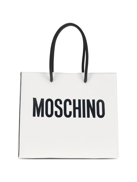Geanta de mana Moschino alba din piele