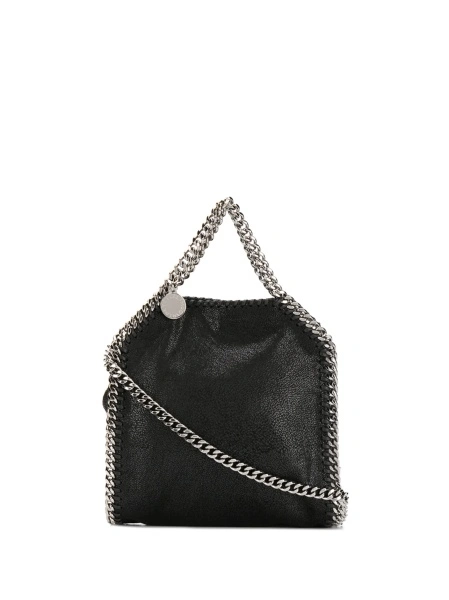 Geanta de mana Stella McCartney falabella neagra din polyester si poliester reciclat