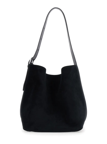 Geanta de mana TOTÊME 'Belted Medium' black Handbag with belt handle design in suede women
