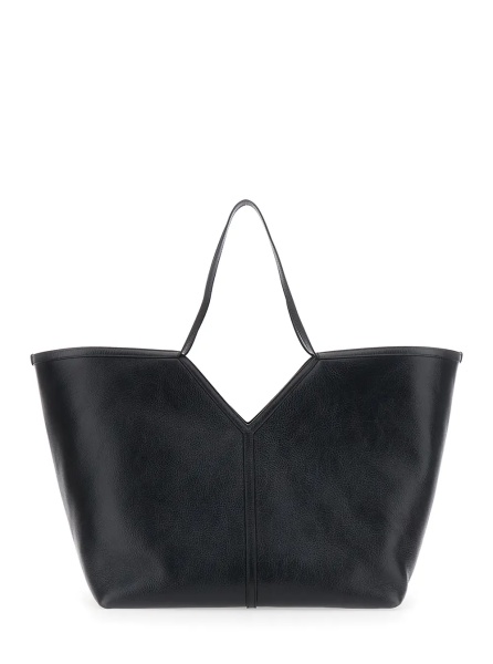 Geanta de mana 'YSL BO' Black Shoulder Bag with YSL Logo in Leather for Women