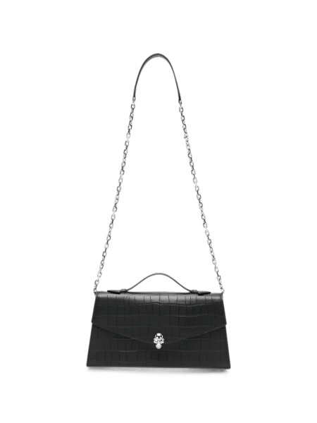 Geanta de umar Alexander McQueen neagra din piele