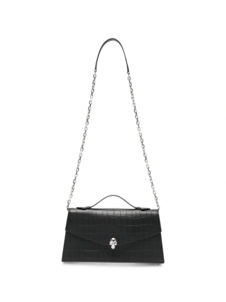 Geanta de umar Alexander McQueen neagra din piele