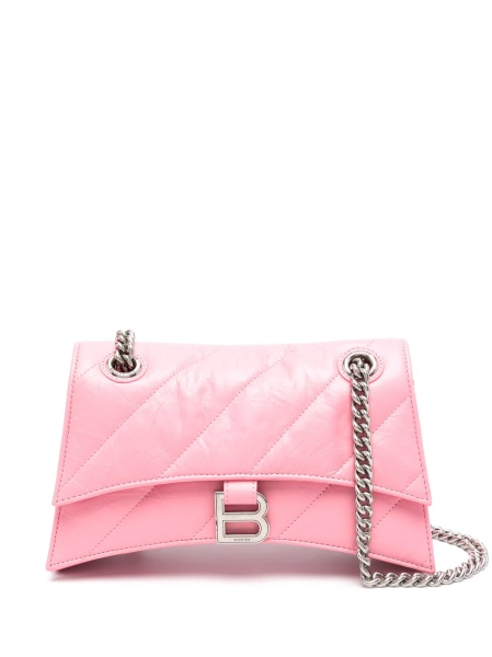 Geanta de umar Balenciaga Crush roz din piele