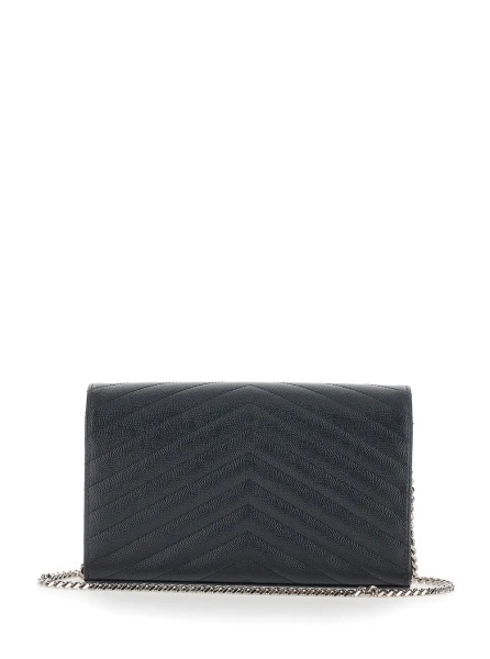 Geanta de umar Black Crossbody bag with chain strap and Cassandre plaque on the front in leather for women