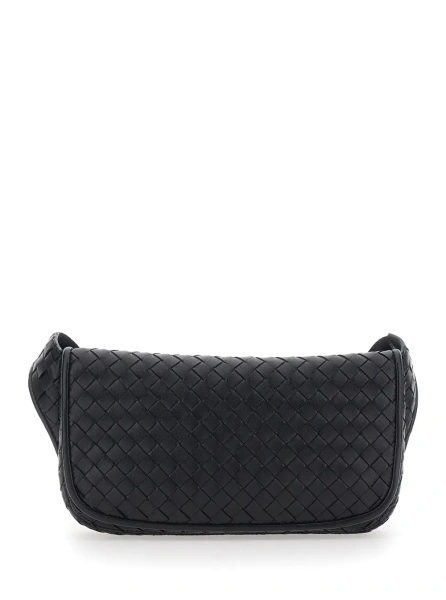 Geanta de umar Bottega Veneta neagra din piele 'Veneto'