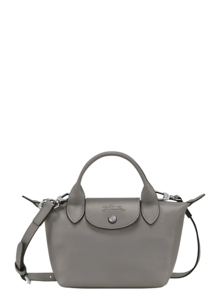 Geanta de umar Crossbody bag 'Le Pliage Xtra' with Engraved Logo on Front in Grey Leather for Women