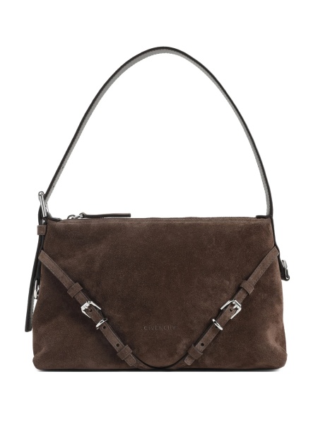 Geanta de umar Givenchy maro din piele intoarsa