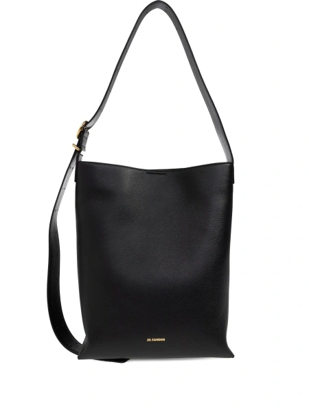 Geanta de umar Jil Sander neagra din piele