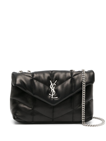 Geanta de umar Saint Laurent Puffer neagra din piele