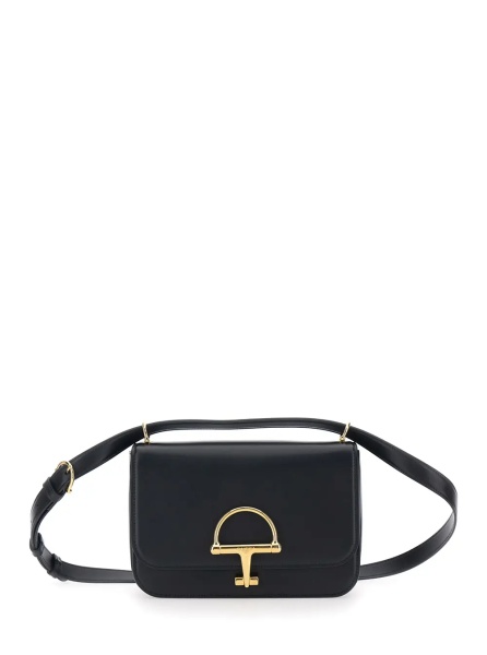 Geanta de umar 'Siena Small' Black Shoulder Bag with Claw on the Front in Leather Woman