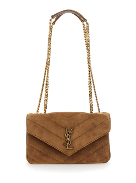 Geanta de umar SMALL LOULOU CHAIN BAG 7 SUEDE SATIN CALF