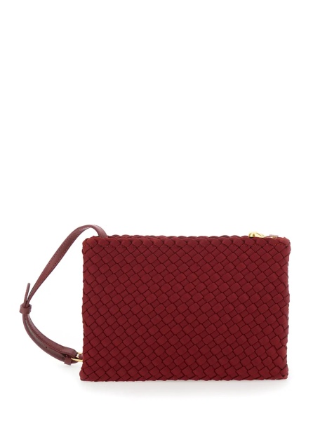 Geanta de umar 'Soho' Red Medium Crossbody Bag with Adjustable and Removable Strap and Intreccio Motif in Eco-leather for Women