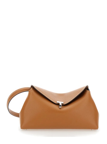 Geanta de umar TOTÊME Borwn Crossbody bag 'T-Lock' with T Closure in Grained Leather for Women