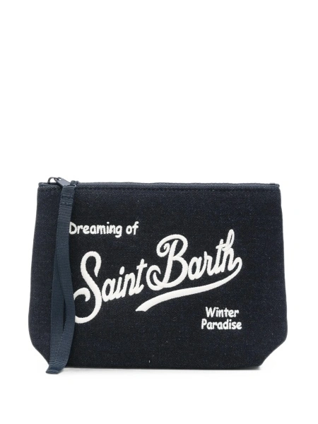 Geanta plic Mc2 Saint Barth albastra din polyester si bumbac