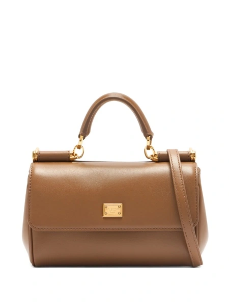 Geanta tip postas Dolce & Gabbana maro din piele