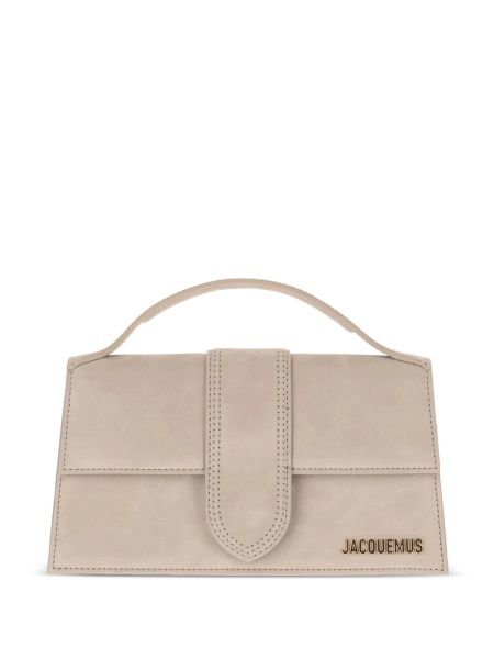 Geanta tip postas JACQUEMUS Bambino neutra din piele intoarsa