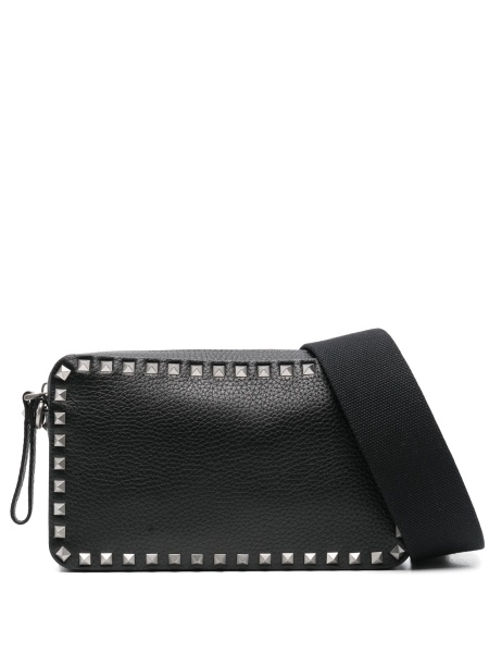 Geanta tip postas Valentino Garavani Rockstud neagra din piele