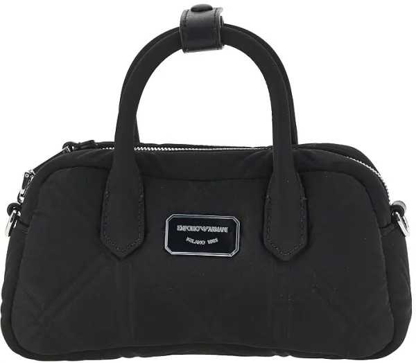 Genti Embossed nylon mini bowling bag