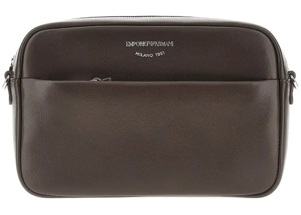 Genti Leather camera bag with logo
