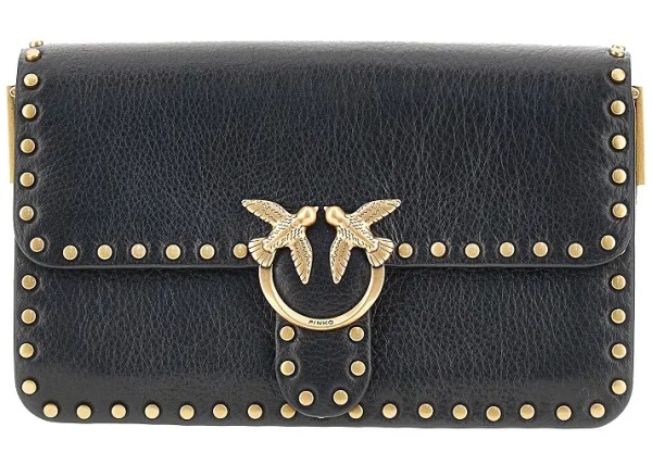 Genti Small 'Love One Slouchy' bag with studs