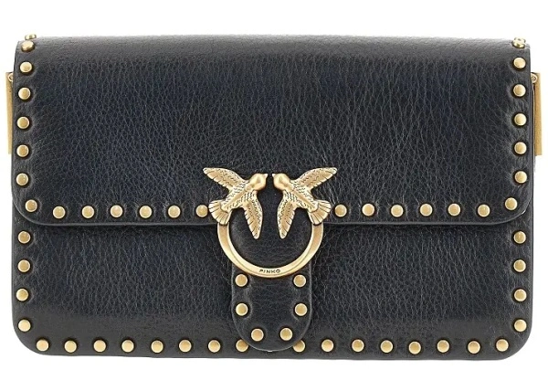 Genti Small 'Love One Slouchy' bag with studs