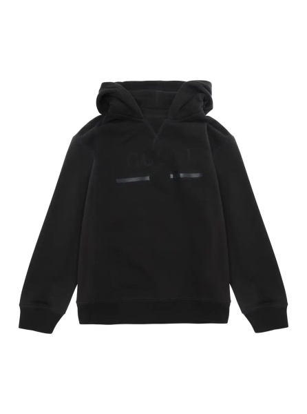Hanorace Dark grey Hooded sweatshirt with tone-on-tone logo in cotton for Boy
