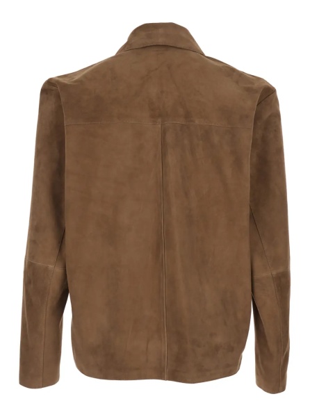 Jacheta Brown Jacket with Classic Collar In Suede for Men