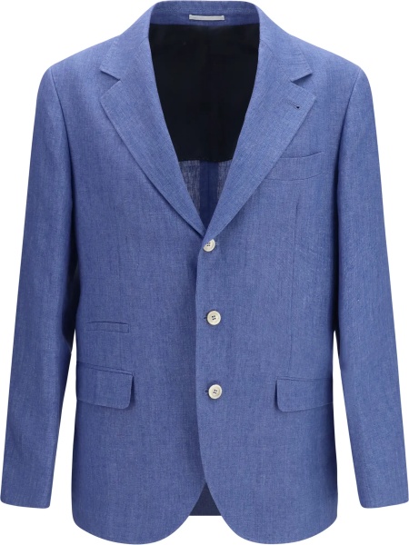 Jacheta Deconstructed single-breasted Jacket in mélange linen